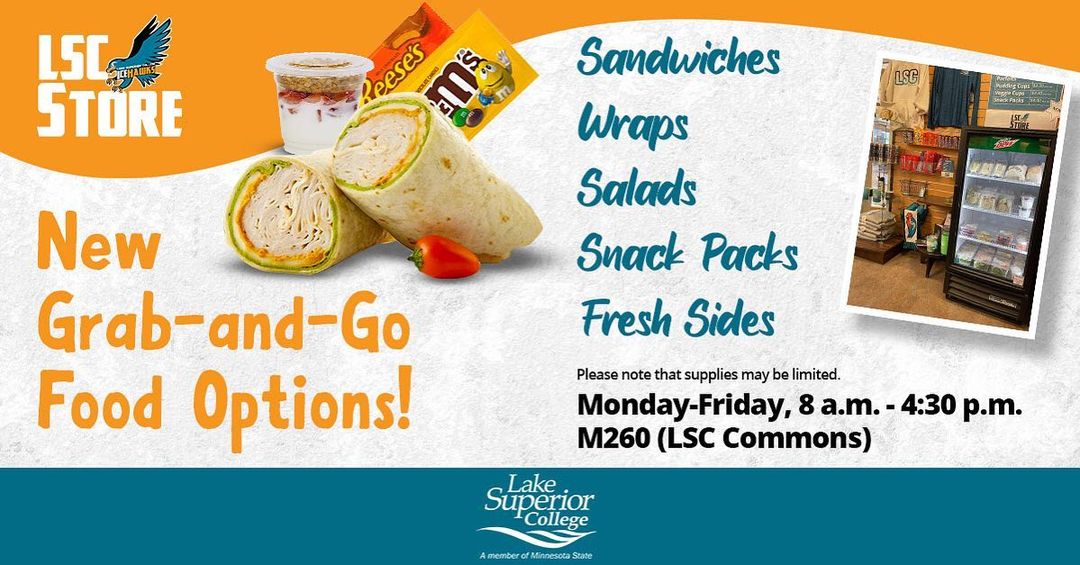The LSC Store now offers grab-and-go food options. Choose from sandwiches, wraps, salads, snack packs and a few fresh si...