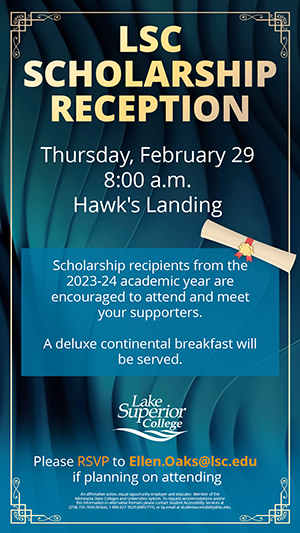LSC Scholarship Reception, February 29 Hawk's Landing