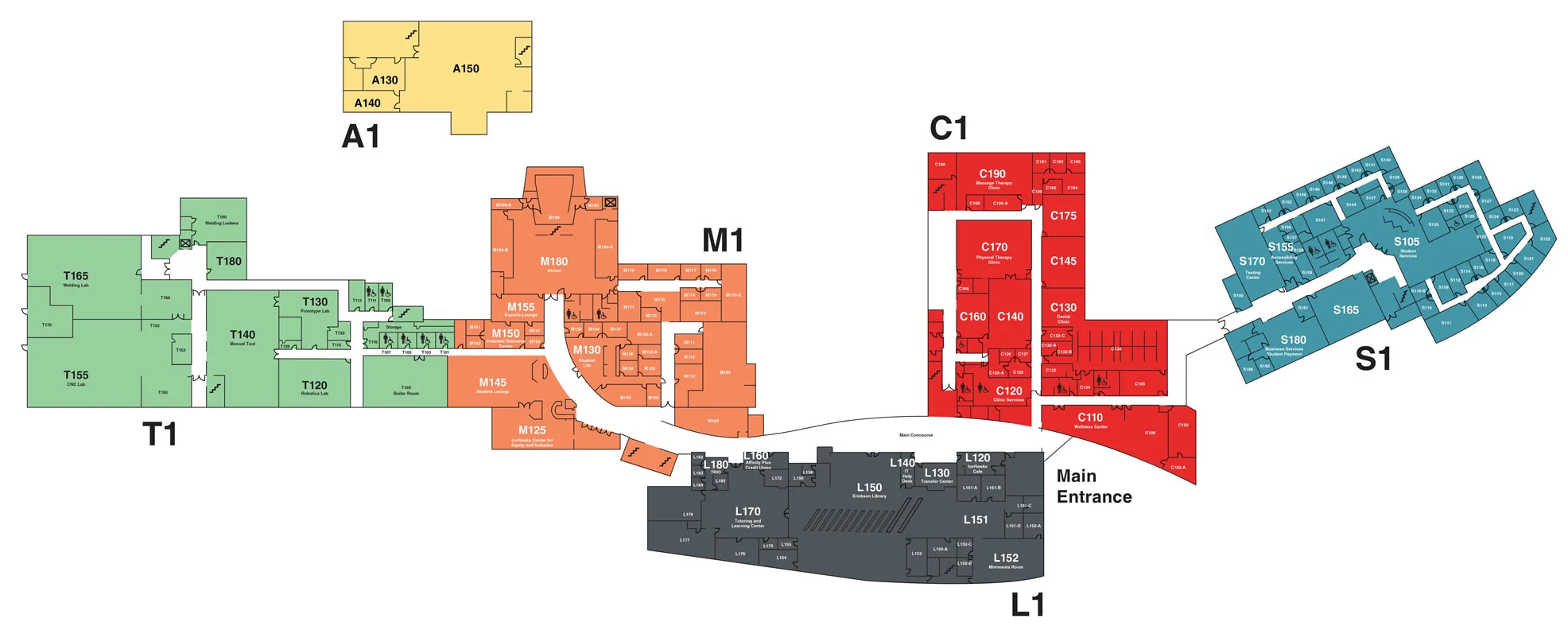 Floorplan of LSC Main Campus Floor One