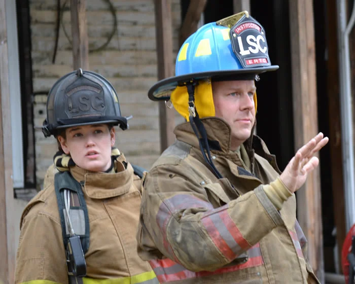 Photo of Lake Superior College Firefighters in training