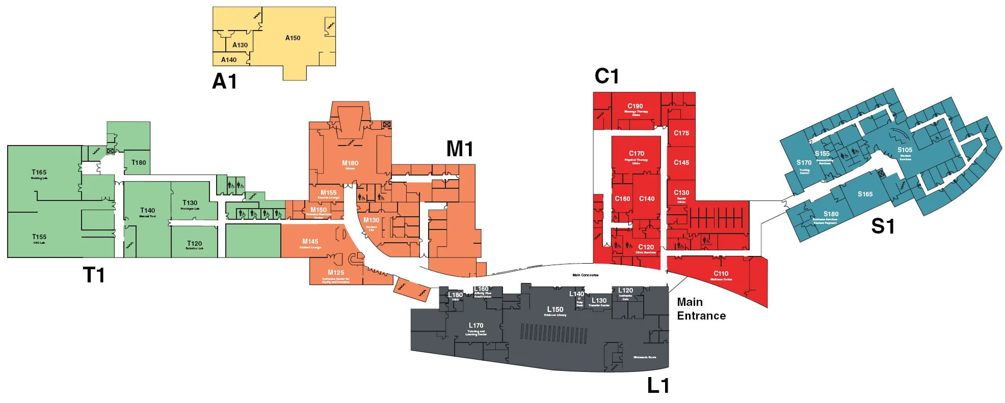 Floorplan of LSC Main Campus Floor One