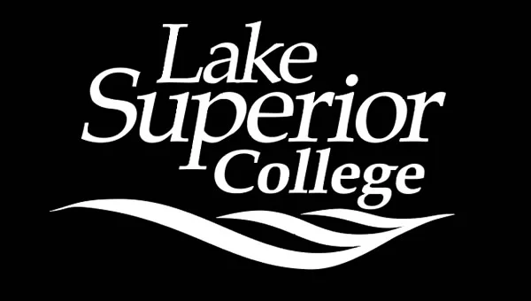 All white LSC logo without the tagline on a black background