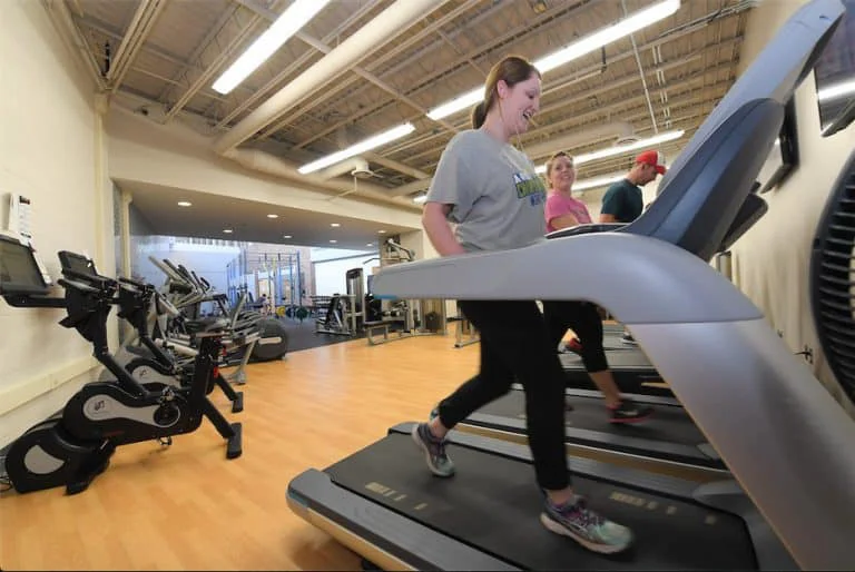 Woman running on treadmill